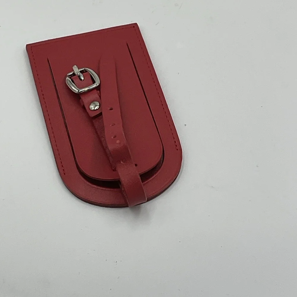 Levenger Leather Luggage Tag Red Color - Set Of 2